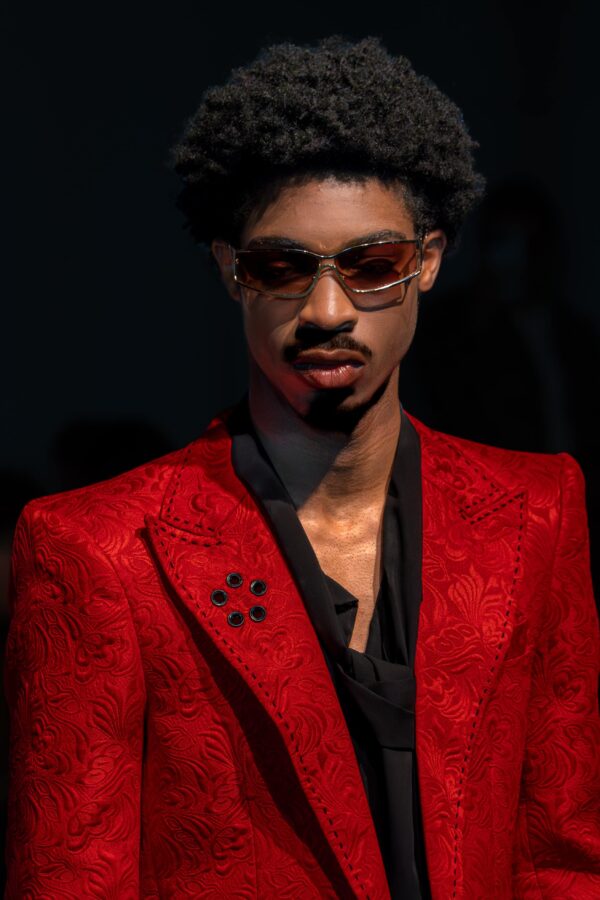CRIMSON JACQUARD BLAZER